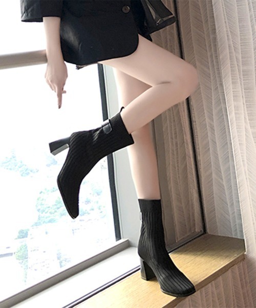 Miniministore(ミニミニストア)の「ショートブーツ レディース ブーティ(ブーツ・レディース・ブラック・23.0cm/23.5cm/25.0cm/24.5cm/24.0cm/22.5cm)」の5枚目の写真