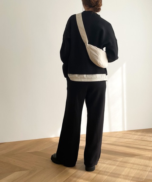 CANAL JEAN（キャナルジーン）の「El mar　レイヤードニットセットアップ（セットアップ・レディース・ベージュ/ブラック・ONE SIZE）」の4枚目の写真