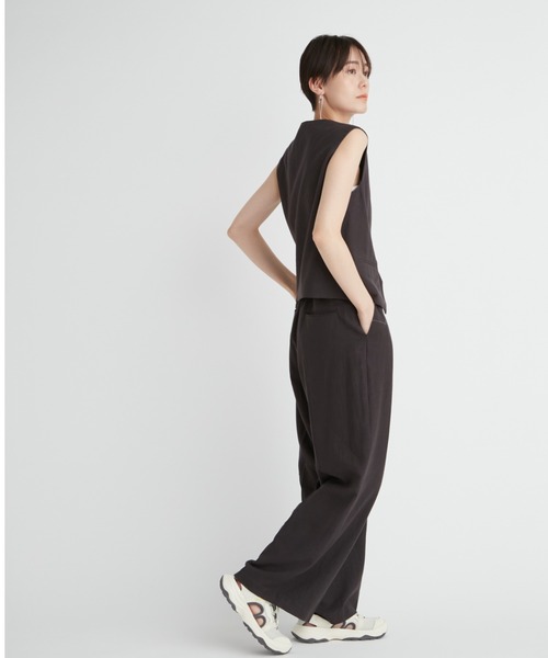 emmi（エミ）の「【emmi atelier】レーヨンリネンワイドパンツ（その他パンツ・レディース・ライトベージュ/チャコールグレー/オフホワイト・1/0）」の6枚目の写真