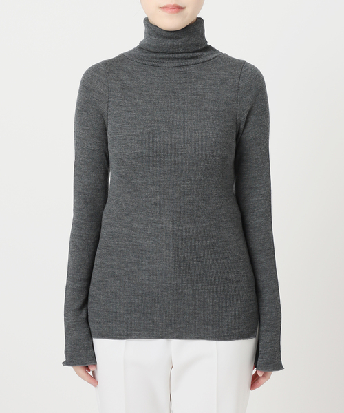 RITA(リタ)の「【RITA】タートルウールリブニット(ニット/セーター・レディース・チャコールグレー/ホワイト/レッド/ブラック・FREE)」の13枚目の写真