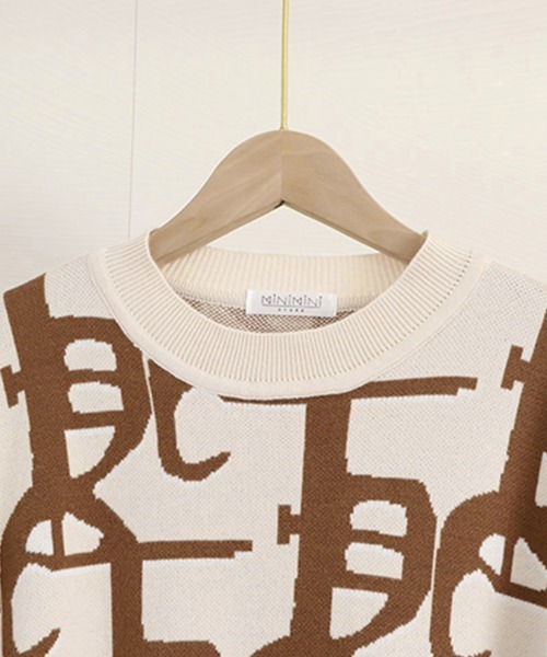 Miniministore(ミニミニストア)の「ジャガード柄ニットトップス 長袖韓国秋冬(ニット/セーター・レディース・ブラウン/ブラック・フリー)」の19枚目の写真