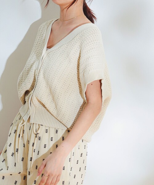 B:MING by BEAMS（ビーミングバイビームス）の「B:MING by BEAMS / 麻混 ニット ベスト（ベスト・レディース・ネイビー/ライトグレー/ホワイト系その他5・ONE SIZE）」の7枚目の写真