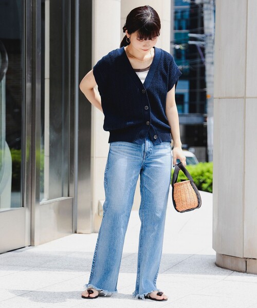BEAMS BOY 水色 ニットベスト BEAMS BOY（ビームスボーイ）の「BEAMS BOY / メッシュ