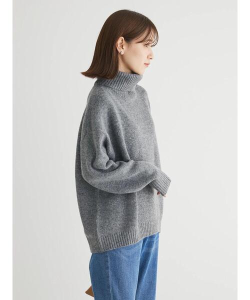 Green　Parks（グリーンパークス）の「fuwaっとメランジタートルニットプルオーバー（ニット/セーター・レディース・ピンク/サックスブルー/ライトベージュ/グレー・FREE）」の15枚目の写真