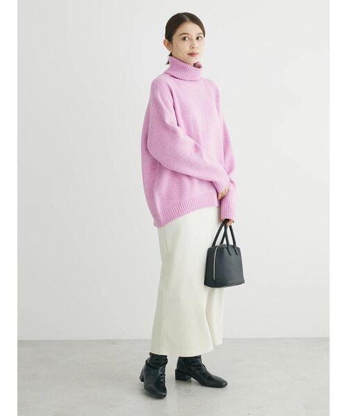 Green　Parks（グリーンパークス）の「fuwaっとメランジタートルニットプルオーバー（ニット/セーター・レディース・ピンク/サックスブルー/ライトベージュ/グレー・FREE）」の19枚目の写真