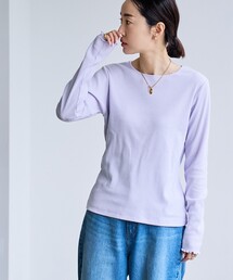 メローリブクルーネックロンT