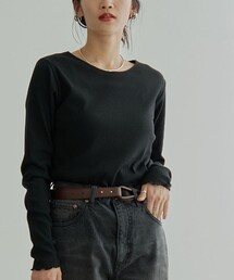 メローリブクルーネックロンT