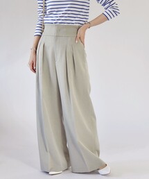 quaranciel:〈洗濯機可能〉ヘリンボーン ハイウエスト ワイドパンツ 24SS