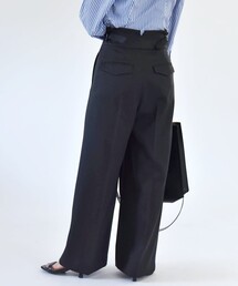 quaranciel:〈洗濯機可能〉ヘリンボーン ハイウエスト ワイドパンツ 24SS