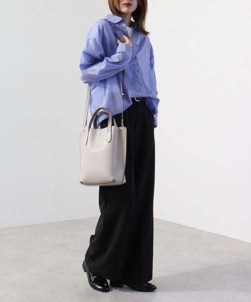 Legato Largo（レガートラルゴ）の「Legato Largo かるいかばん タテ型２WAYショルダーバッグ（ショルダーバッグ・レディース・ライトグレー/ブラック/グレイッシュベージュ/ブルー/ダークブラウン/ダークグレー・FREE）」の19枚目の写真