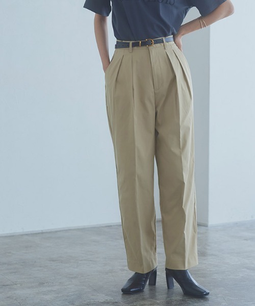 RASW（ラス）の「[RASW]ダブルタックバレルパンツ（その他パンツ・レディース・カーキ/ライトベージュ・S/M/L）」の12枚目の写真