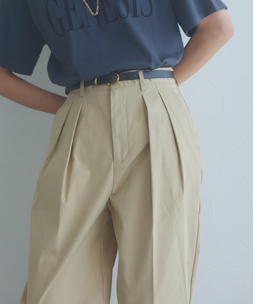 RASW（ラス）の「[RASW]ダブルタックバレルパンツ（その他パンツ・レディース・カーキ/ライトベージュ・S/M/L）」の13枚目の写真