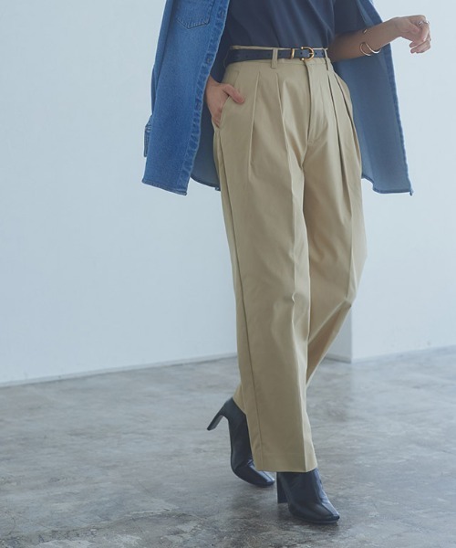 RASW（ラス）の「[RASW]ダブルタックバレルパンツ（その他パンツ・レディース・カーキ/ライトベージュ・S/M/L）」の15枚目の写真