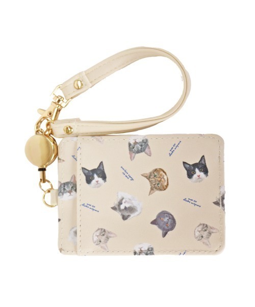 salle de bal（サルデバル）の「polka polka / ポルカポルカ ネコ柄 パスケース IDケース リール付きパスケース UCHINOKO PASS SDI（パスケース・レディース・ピンク/グリーン/ブラック/アイボリー・FREE）」の2枚目の写真