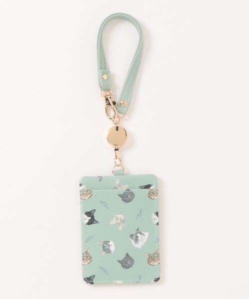 salle de bal（サルデバル）の「polka polka / ポルカポルカ ネコ柄 パスケース IDケース リール付きパスケース UCHINOKO PASS SDI（パスケース・レディース・ピンク/グリーン/ブラック/アイボリー・FREE）」の9枚目の写真