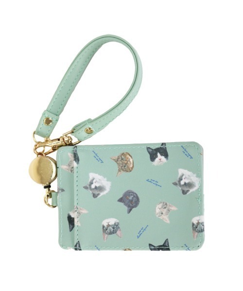 salle de bal（サルデバル）の「polka polka / ポルカポルカ ネコ柄 パスケース IDケース リール付きパスケース UCHINOKO PASS SDI（パスケース・レディース・ピンク/グリーン/ブラック/アイボリー・FREE）」の8枚目の写真