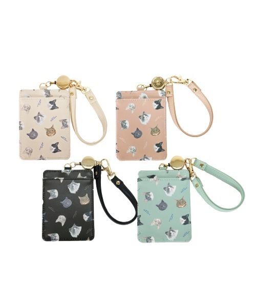 salle de bal（サルデバル）の「polka polka / ポルカポルカ ネコ柄 パスケース IDケース リール付きパスケース UCHINOKO PASS SDI（パスケース・レディース・ピンク/グリーン/ブラック/アイボリー・FREE）」の14枚目の写真