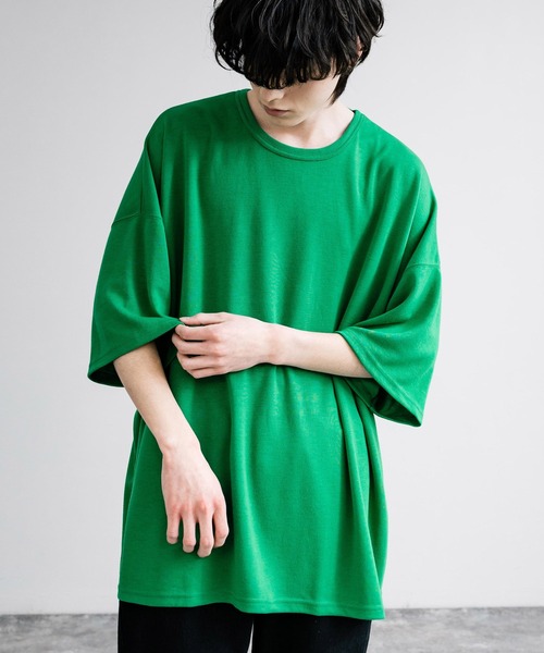 Rocky Monroe(ロッキーモンロー)の「オーバーサイズTRスムスTシャツ(Tシャツ/カットソー・メンズ・ベージュ/チャコール/ネイビー/ブラウン/キャメル/グリーン/ホワイト/ブルーグレー/ブラック/ワイン/グレー・FREE)」の2枚目の写真