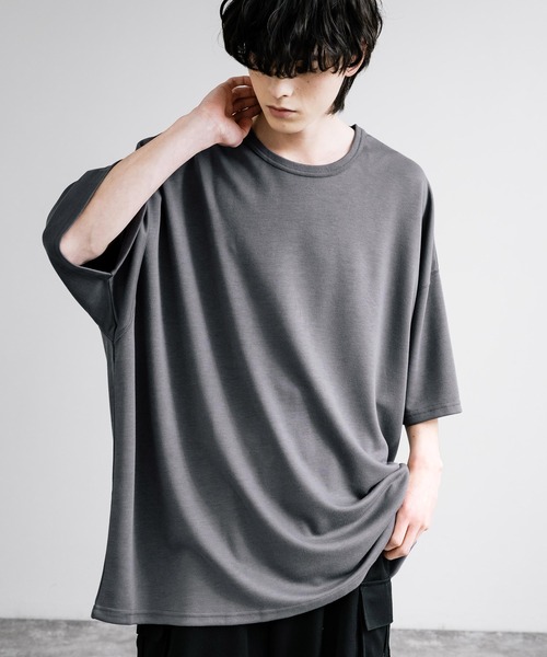 Rocky Monroe(ロッキーモンロー)の「オーバーサイズTRスムスTシャツ(Tシャツ/カットソー・メンズ・ベージュ/チャコール/ネイビー/ブラウン/キャメル/グリーン/ホワイト/ブルーグレー/ブラック/ワイン/グレー・FREE)」の6枚目の写真
