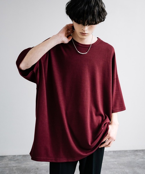 Rocky Monroe(ロッキーモンロー)の「オーバーサイズTRスムスTシャツ(Tシャツ/カットソー・メンズ・ベージュ/チャコール/ネイビー/ブラウン/キャメル/グリーン/ホワイト/ブルーグレー/ブラック/ワイン/グレー・FREE)」の22枚目の写真