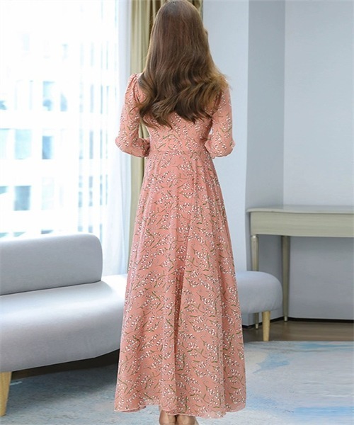 Dream garden(ドリームガーデン)の「リボンタイ花柄ワンピース(ワンピース・レディース・ホワイト/ピンク/ブラック・M/L/XL)」の14枚目の写真