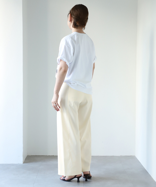 VERMEIL par iena(ヴェルメイユパーイエナ)の「P/Rツイル ワイドパンツ(その他パンツ・レディース・ブラック/アイボリー・36/38/40)」の19枚目の写真