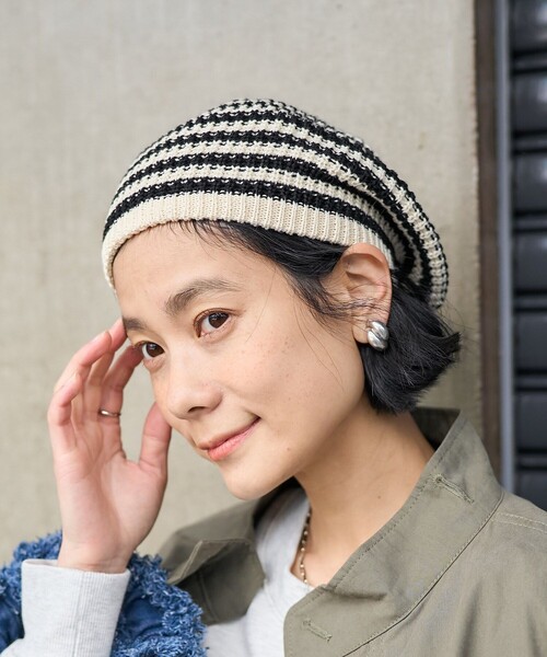 FREAK'S STORE(フリークスストア)の「サマー コットンニットベレー(ハンチング/ベレー帽・レディース・ブルー/その他/ブラック・ONE SIZE)」の3枚目の写真
