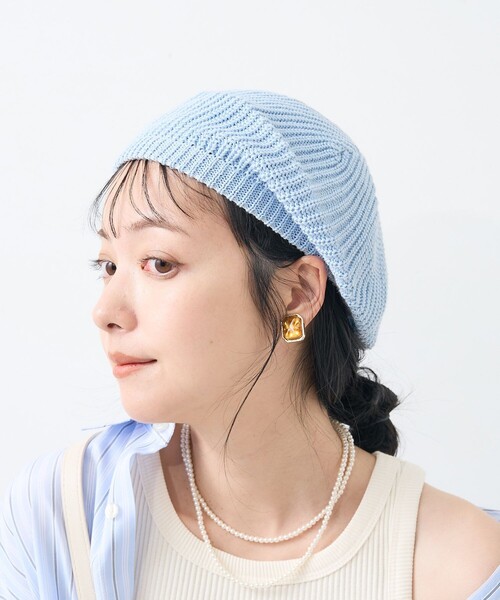 FREAK'S STORE(フリークスストア)の「サマー コットンニットベレー(ハンチング/ベレー帽・レディース・ブルー/その他/ブラック・ONE SIZE)」の11枚目の写真