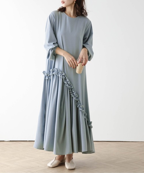 セール】アシンメトリーフリルワンピース（ワンピース）｜La