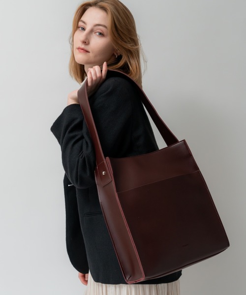 セール】Rename バイカラー フェイクレザー ワンハンドル 2WAY トート
