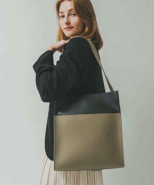 セール】Rename バイカラー フェイクレザー ワンハンドル 2WAY トート