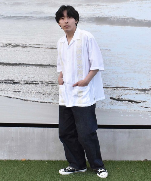 ムラサキスポーツ(ムラサキスポーツ)の「【ムラサキスポーツ限定】DEAR LAUREL/ディアローレル キューバシャツ/半袖シャツ オーバーサイズ D24S2404(シャツ/ブラウス・メンズ・グレー/ホワイト/ブラック・L/M)」の7枚目の写真
