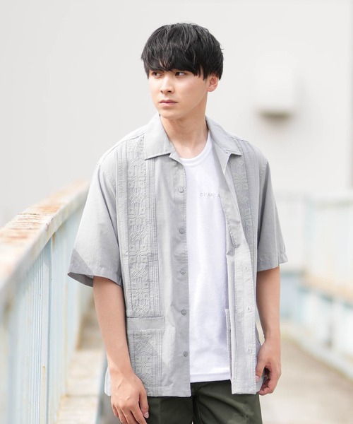 ムラサキスポーツ(ムラサキスポーツ)の「【ムラサキスポーツ限定】DEAR LAUREL/ディアローレル キューバシャツ/半袖シャツ オーバーサイズ D24S2404(シャツ/ブラウス・メンズ・グレー/ホワイト/ブラック・L/M)」の12枚目の写真