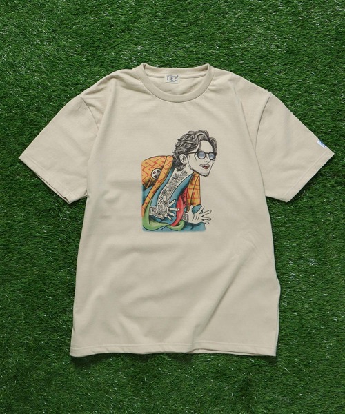 The Endless Summer（エンドレスサマー）の「TES KABUKI STAR T-SHIRT / Tシャツ（Tシャツ/カットソー・メンズ・ベージュ/ホワイト・SMALL/MEDIUM/LARGE/X-LARGE）」の5枚目の写真