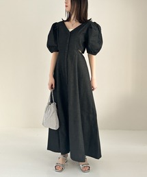 Heather | パフスリーブカットアウトワンピース（半袖）　113124(ワンピース)