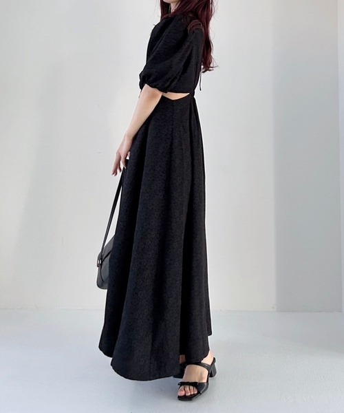 Heather（ヘザー）の「パフスリーブカットアウトワンピース（半袖）　113124（ワンピース・レディース・ブラック/オフホワイト/ブラック系その他/ブラック系/ホワイト系・S/M）」の20枚目の写真