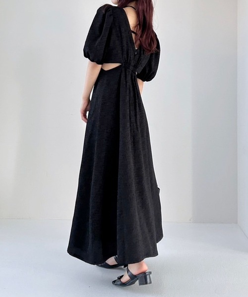 Heather（ヘザー）の「パフスリーブカットアウトワンピース