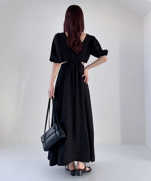 T242/Darich ドット パフスリーブ ジャケット ワンピース 半袖 黒 Darich - T242/Darich ドット パフスリーブ ジャケット