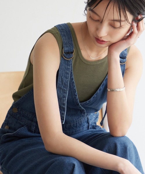 itto...(イット)の「2wayゆったりロング丈リブタンクトップ(タンクトップ・レディース・ブルー/オフホワイト/カーキ/ライトベージュ/チャコール/ダークオレンジ/ブラック・XL/XXL/M/L)」の5枚目の写真
