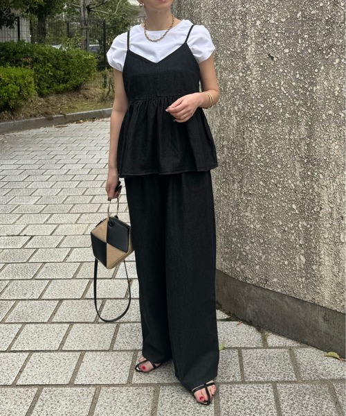 y/m by misato（イムバイミサト）の「デニムタックワイドパンツ