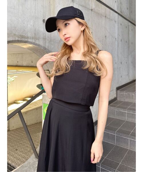 GYDA(ジェイダ)の「BACKリボンmany wayキャミロングワンピース(ワンピース・レディース・ブラック/ベージュ・FREE)」の17枚目の写真