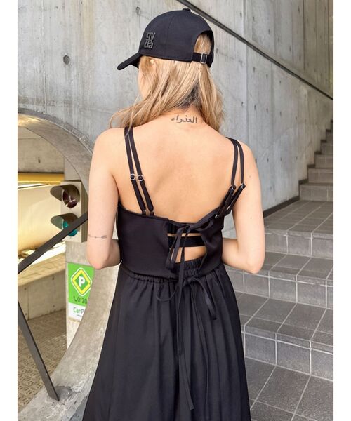 GYDA(ジェイダ)の「BACKリボンmany wayキャミロングワンピース(ワンピース・レディース・ブラック/ベージュ・FREE)」の19枚目の写真