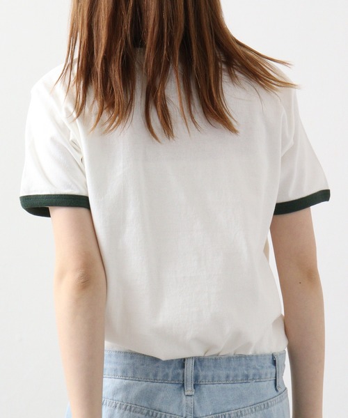 spiritoso(スピリトーゾ)の「spiritoso さくらんぼプリント リンガーTシャツ(Tシャツ/カットソー・レディース・グリーン/ネイビー/ブラック・F)」の7枚目の写真