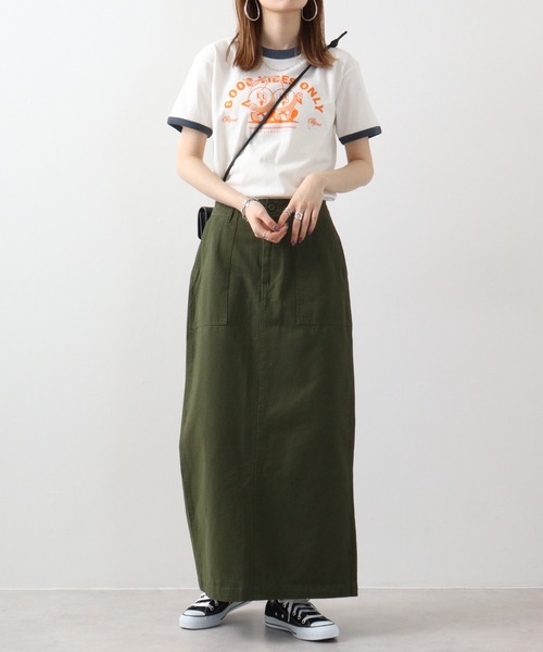 spiritoso(スピリトーゾ)の「spiritoso さくらんぼプリント リンガーTシャツ(Tシャツ/カットソー・レディース・グリーン/ネイビー/ブラック・F)」の14枚目の写真
