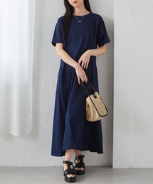 ＜Beautiful Cotton＞ひんやり！ＵＶカットポケット付マキシワンピース(ロング丈)