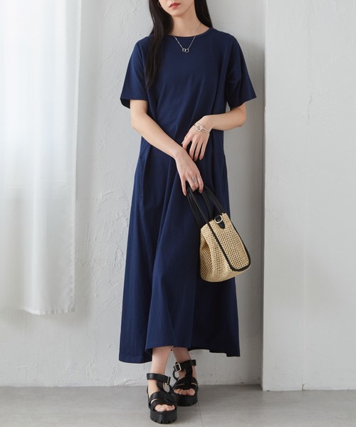 Beautiful Cotton＞ひんやり！UVカットポケット付マキシワンピース