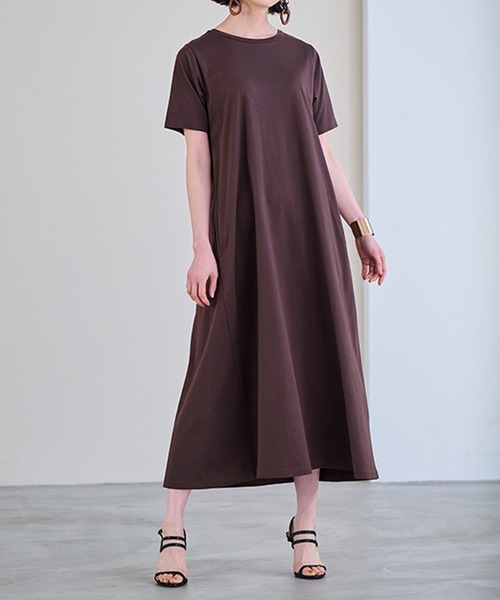 RANAN(ラナン)の「<Beautiful Cotton>ひんやり!UVカットポケット付マキシワンピース(ロング丈)(ワンピース・レディース・チャコール/ライトグレー/ダークブラウン/クリアグリーン/ブラック/オレンジ系/グレイッシュブルー/ネイビー・LL/L/M)」の21枚目の写真
