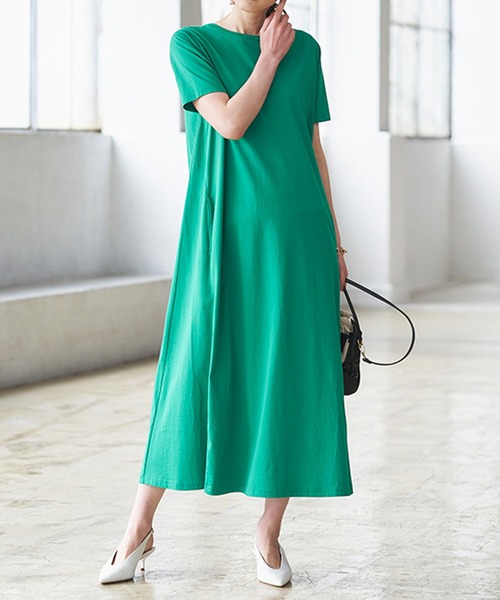 RANAN(ラナン)の「<Beautiful Cotton>ひんやり!UVカットポケット付マキシワンピース(ロング丈)(ワンピース・レディース・チャコール/ライトグレー/ダークブラウン/クリアグリーン/ブラック/オレンジ系/グレイッシュブルー/ネイビー・LL/L/M)」の22枚目の写真