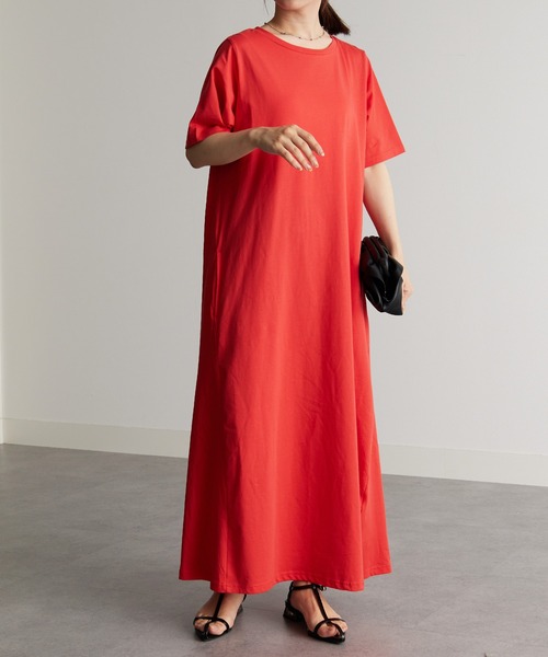 RANAN(ラナン)の「<Beautiful Cotton>ひんやり!UVカットポケット付マキシワンピース(ロング丈)(ワンピース・レディース・チャコール/ライトグレー/ダークブラウン/クリアグリーン/ブラック/オレンジ系/グレイッシュブルー/ネイビー・LL/L/M)」の14枚目の写真