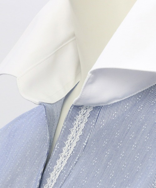 TOKYO SHIRTS（トウキョウシャツ）の「形態安定ノーアイロン クレリックスキッパー 長袖ビジネスワイシャツ（ビジネスシャツ・レディース・ブルー・XL/LL/L/M/S/XS）」の2枚目の写真